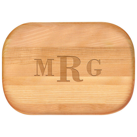 Block Monogram Small 10-inch Wood Bar Board